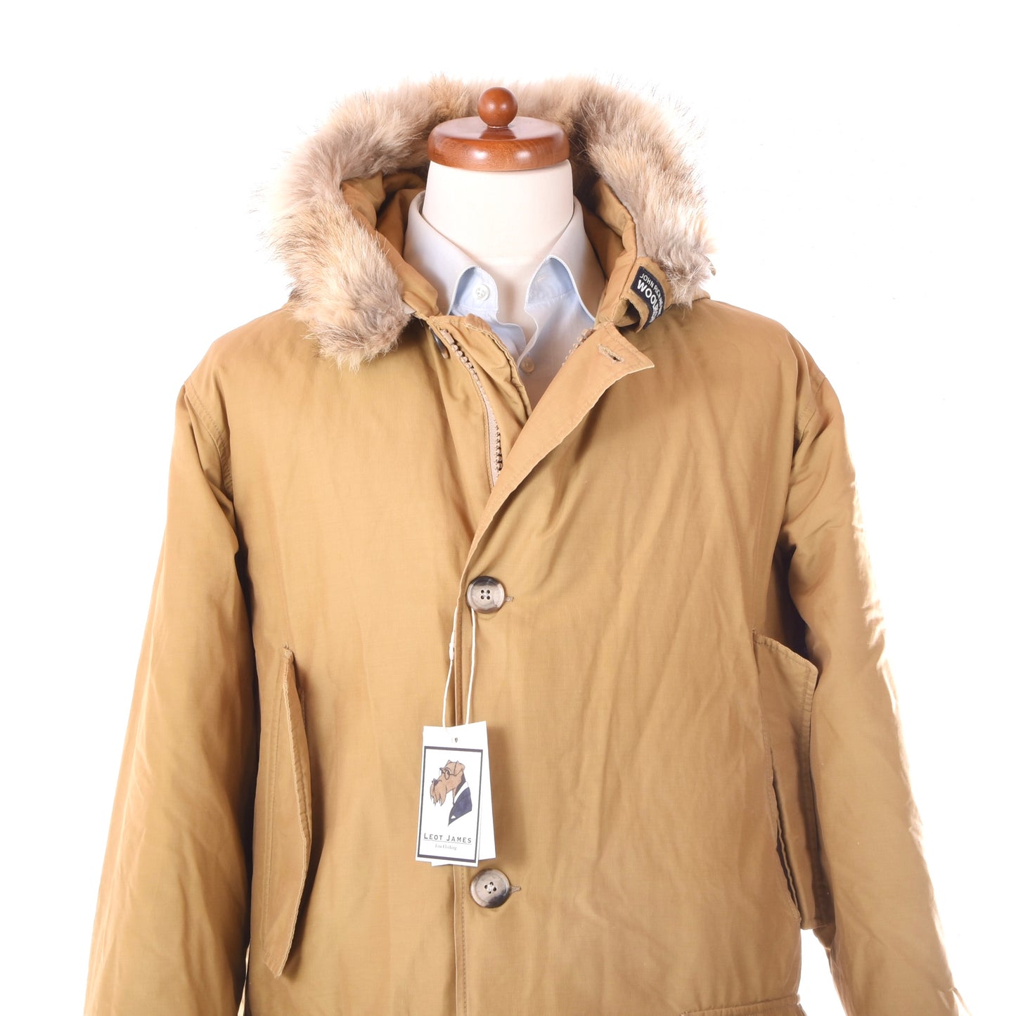 Woolrich Arctic Parka Feat. Coyote Hood Size M ca. 62cm - Beige/Tan