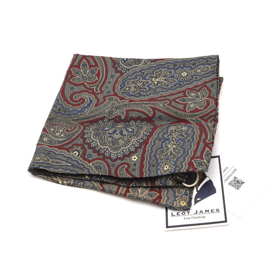 Classic Vintage Seide Einstecktuch 30,5 cm  Made in Italy- Large Paisley