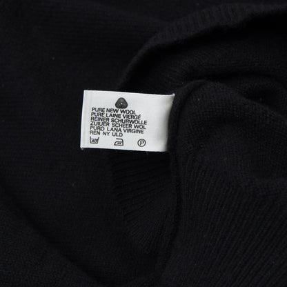 Vintage Peter Scott 100% Wool V-Neck Sweater Size 40 Chest ca. 57cm - Black