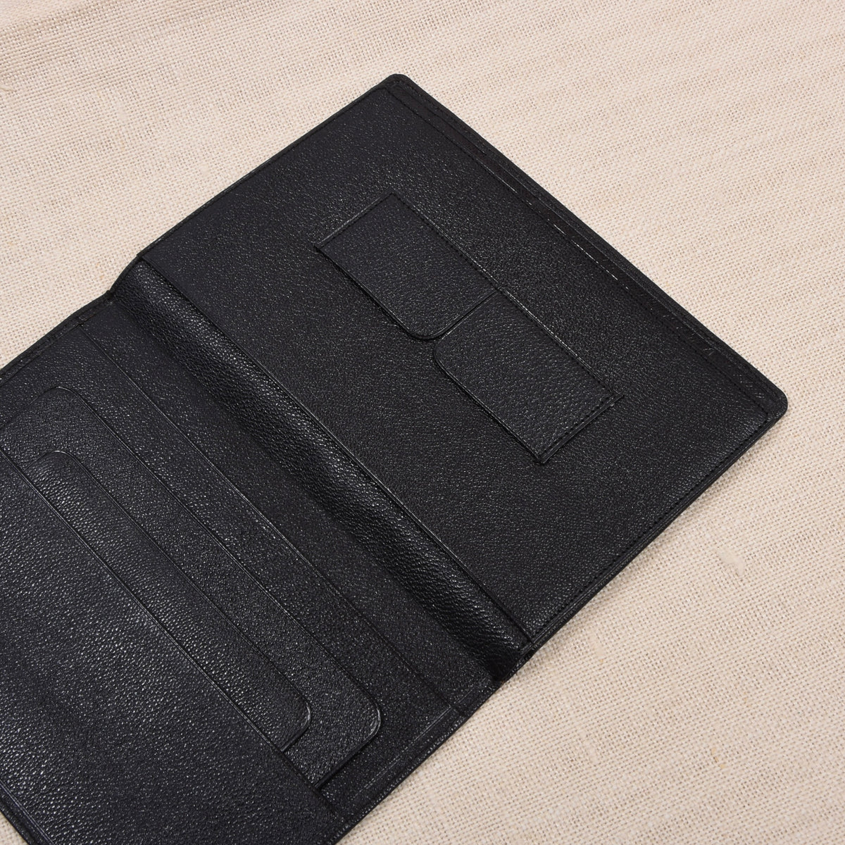 NOS Luxury Leather Travel Wallet Multi Pocket ca. 11cm - Black