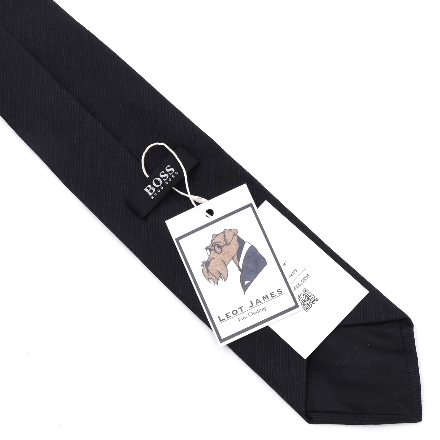 Hugo Boss Krawatte Wolle-Seide ca. 138.5cm/8.5cm - Anthrazit/Schwarz