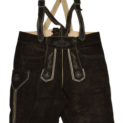 Classic Suede 3/4 Lederhose - Chocolate Brown