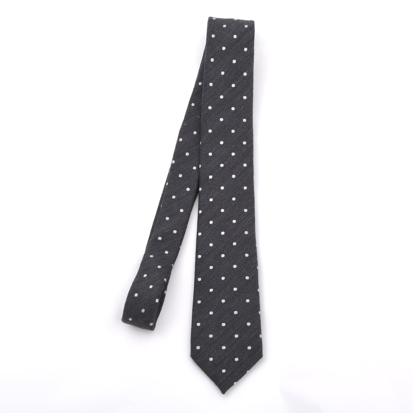 Eton Wool-Silk Tie Made in Italy - Grey Polka Dot
