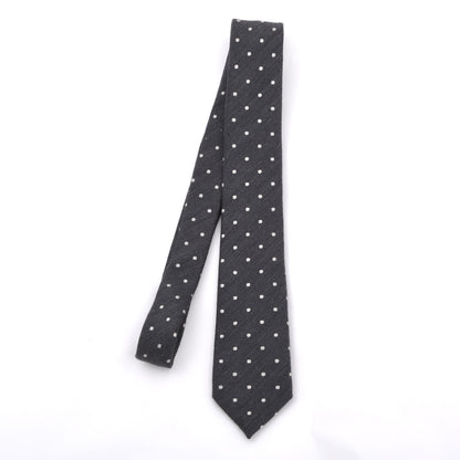 Eton Wool-Silk Tie Made in Italy - Grey Polka Dot