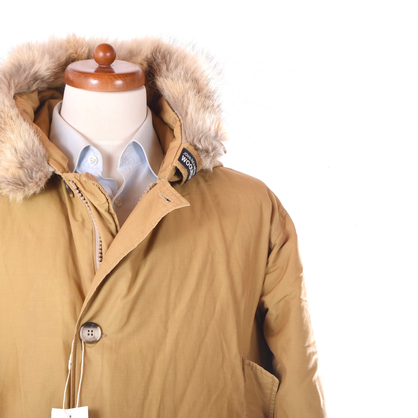 Woolrich Arctic Parka Feat. Coyote Hood Size M ca. 62cm - Beige/Tan