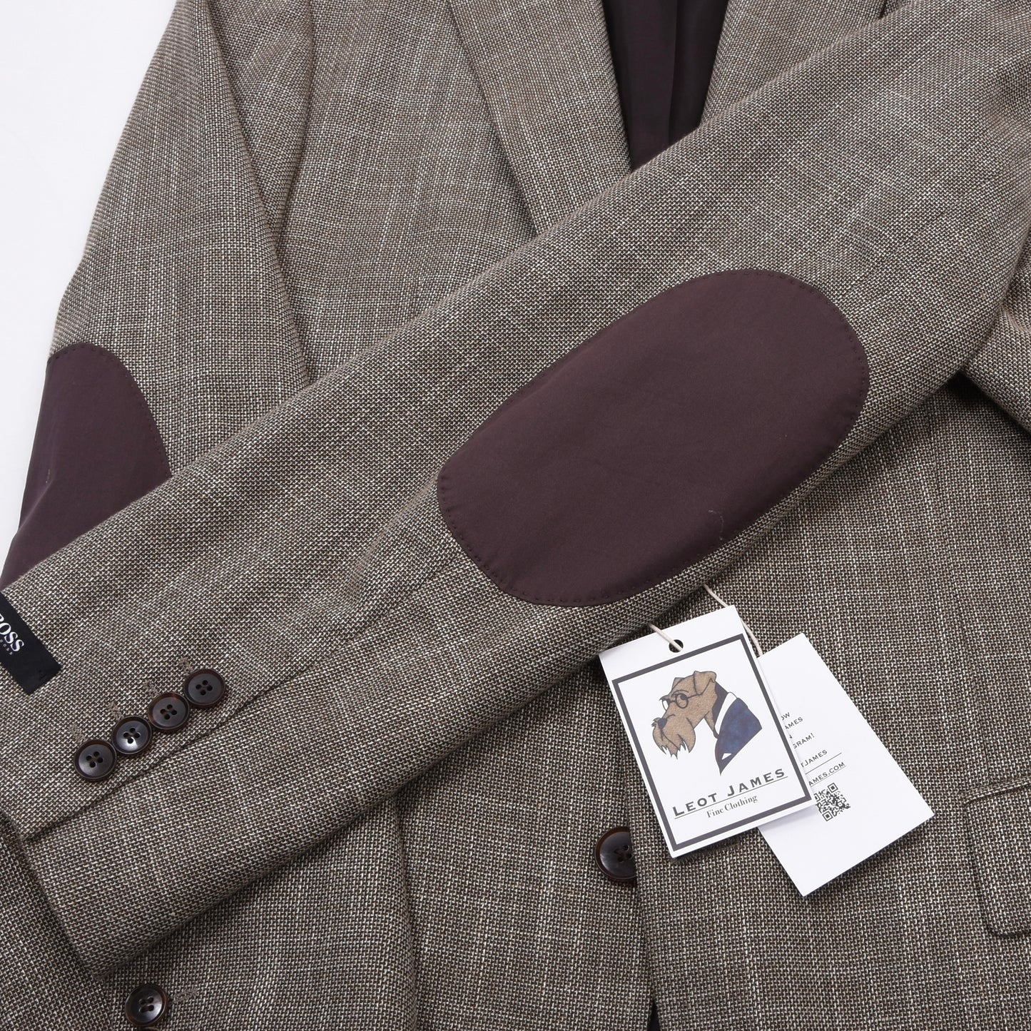 Hugo Boss Jacke aus Wolle-Leinen-Mischung Größe 48 Brust ca. 53cm - Hellbraun