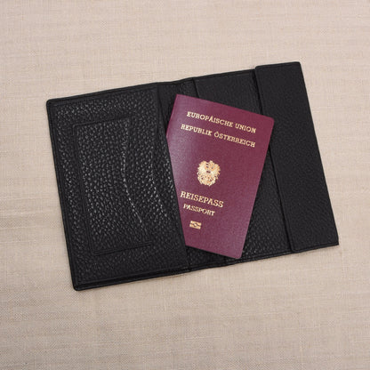 NOS Luxus Leder Reisebrieftasche Unsigniert F. Schulz - Schwarz