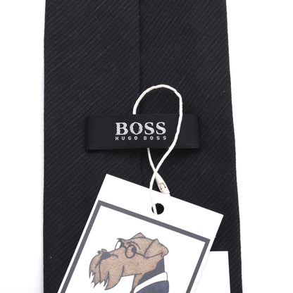 Hugo Boss Krawatte Wolle-Seide ca. 138.5cm/8.5cm - Anthrazit/Schwarz