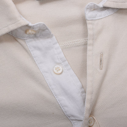 Loro Piana Long-Sleeved Polo Shirt Size S Chest ca. 54.5cm - Beige
