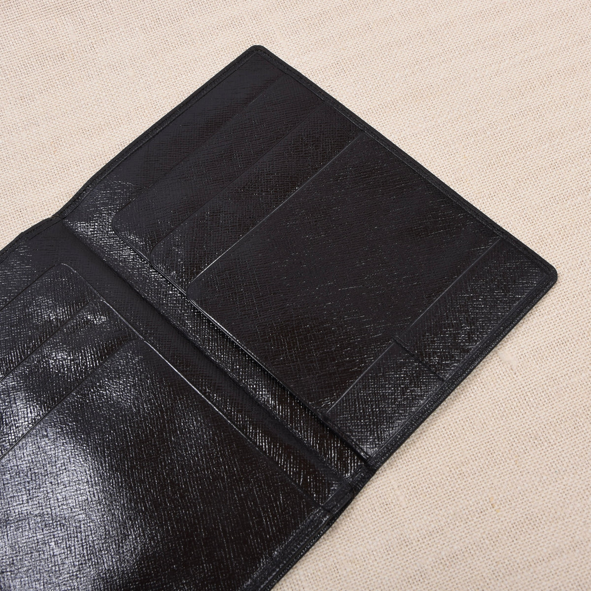 NOS Luxury Leather Travel Wallet Multi Pocket ca. 11cm - Black