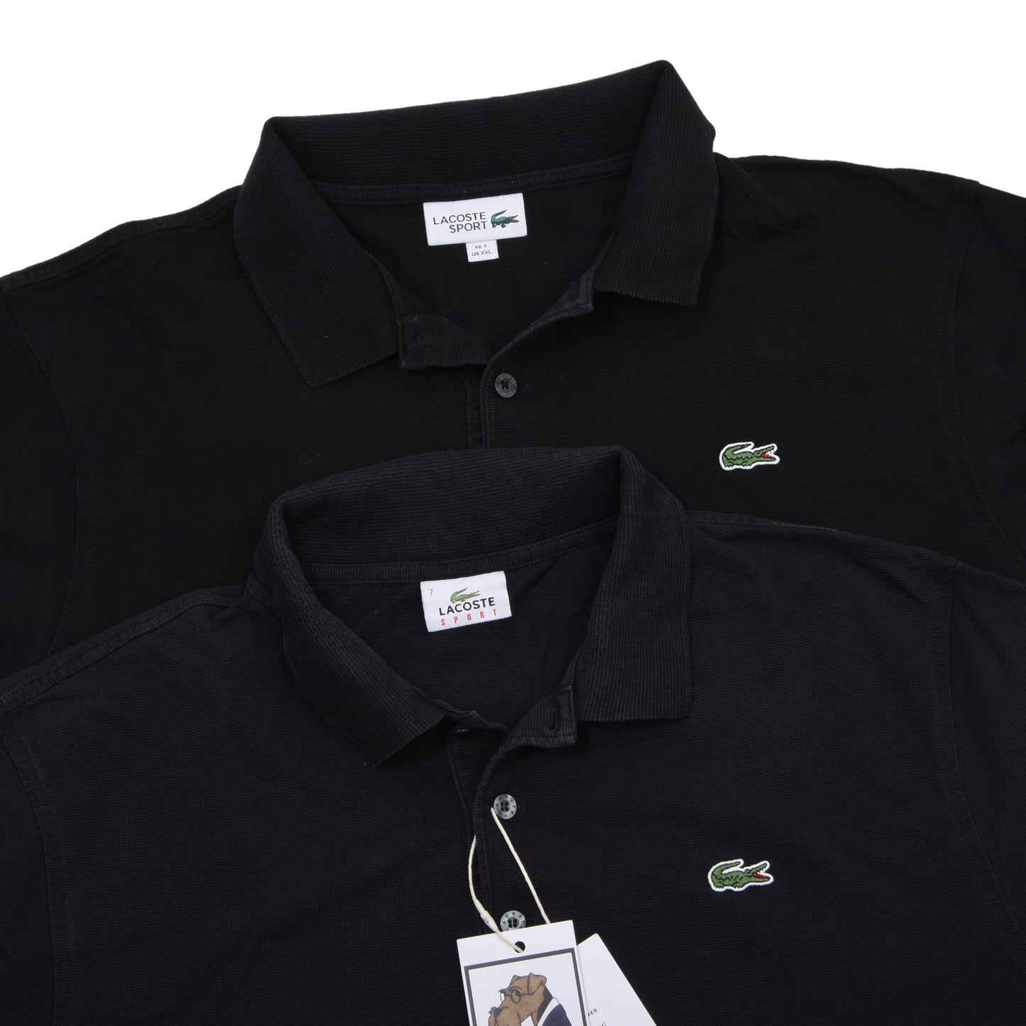 Lacoste Sport 2x Polo Shirts Size 7/US XXL ca. 62-62.5cm - Black