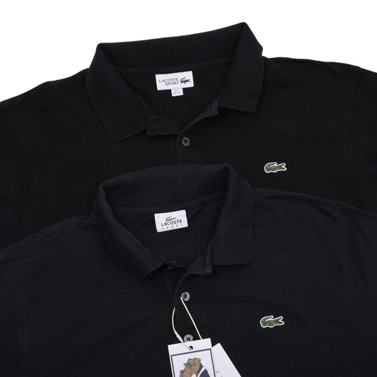 Lacoste Sport 2x Poloshirts Größe 7/US XXL ca. 62-62.5cm – Schwarz