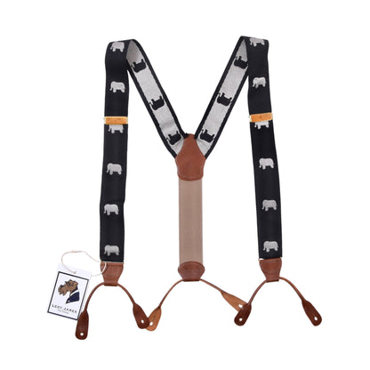 Brooks Brothers Seidenhosenträger, Größe XL – Elefantenmotiv