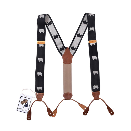 Brooks Brothers Seidenhosenträger, Größe XL – Elefantenmotiv