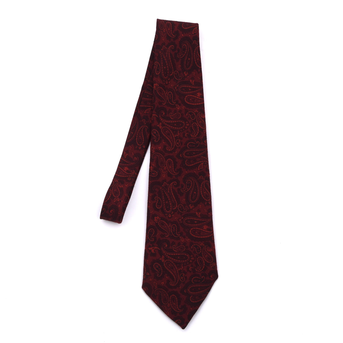 Knize Wien Vintage Wollchallis Krawatte 135cm - Rot Paisley