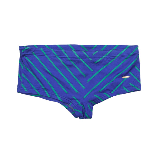 Vintage Schiesser Beachwear Badehose Größe 6/L Bundweite ca. 40cm – Blau/Grün