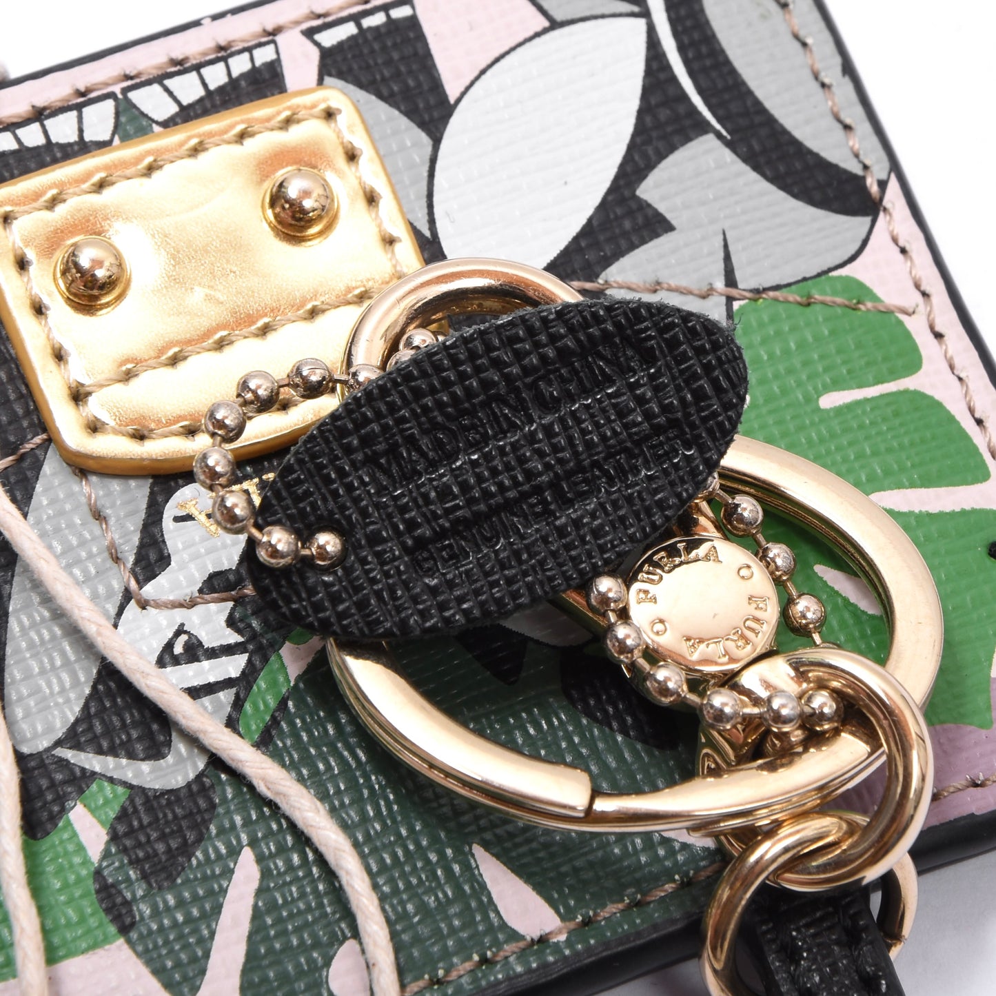 Furla Leather KeychainLuggage Tag - Gorillas