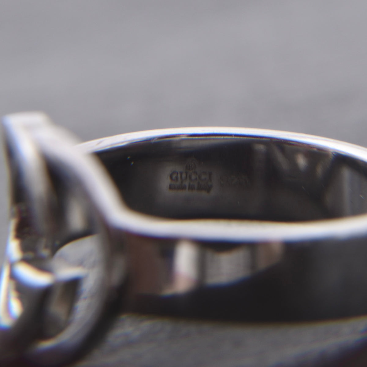 Vintage Gucci .925 Sterlingsilber GG Ring Ø 18mm