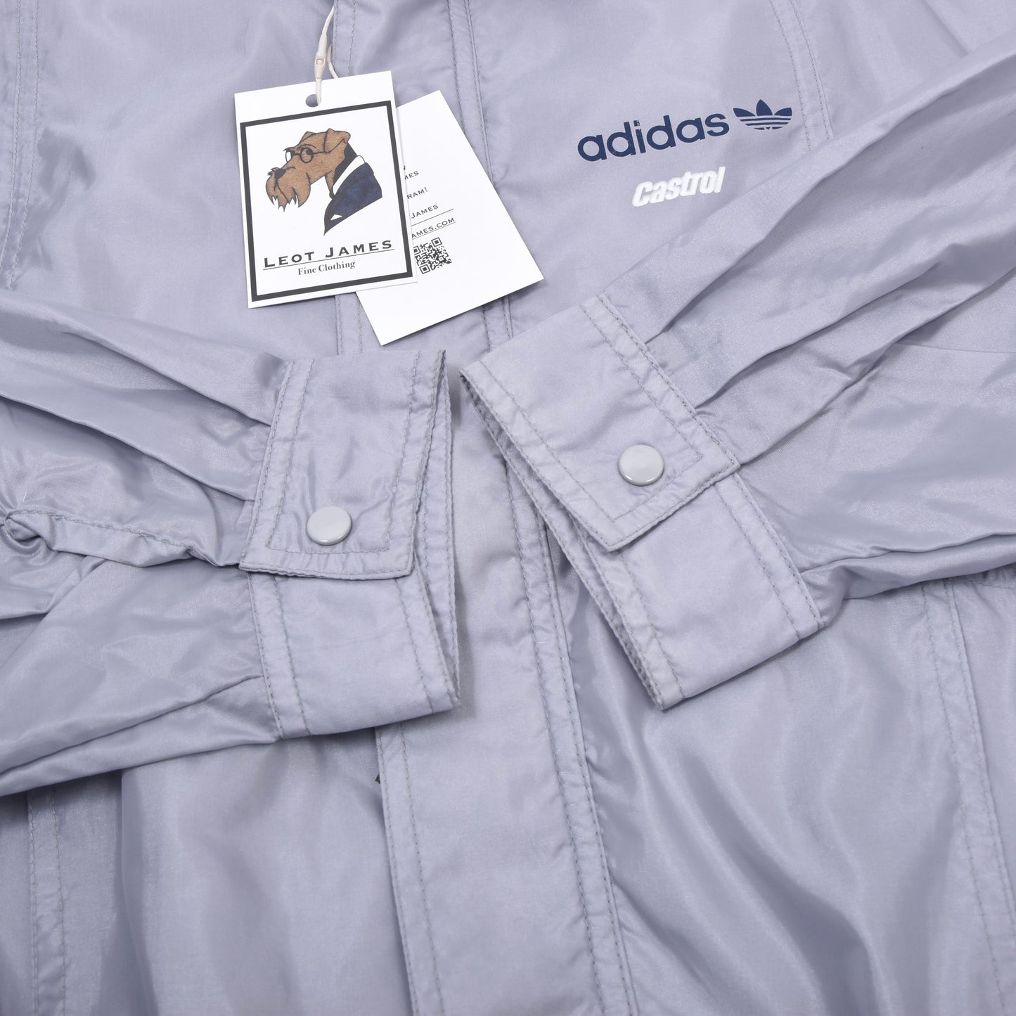 Vintage Adidas Castrol Nylon Blouson/Jacke Größe D54 ca. 63cm - Grau