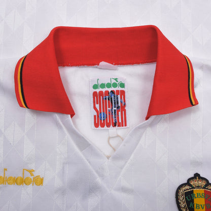 Vintage Diadora Belgium Away Jersey 1992-1994 Chest ca. 58.5cm - White