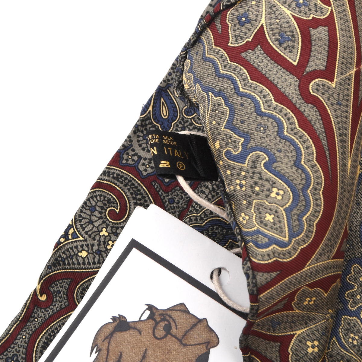 Classic Vintage Seide Einstecktuch 30,5 cm  Made in Italy- Large Paisley