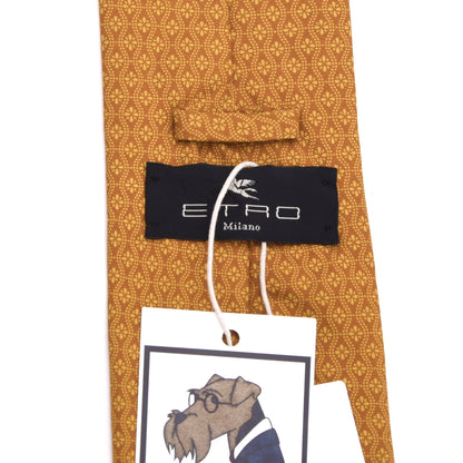 Etro Milano Seidenkrawatte Made in Italy - Ocker/Orange