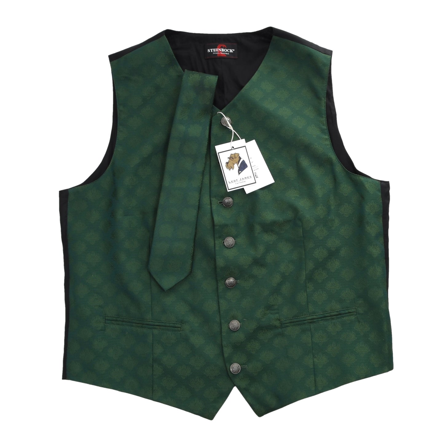 Steinbock Tyrol Vest/Trachtengilet & Tie Set Size 56 - Green