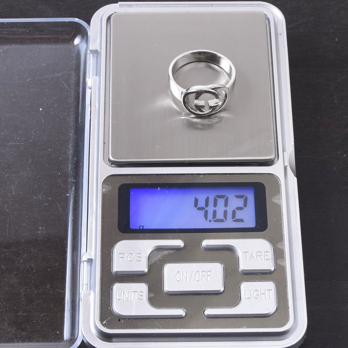 Vintage Gucci .925 Sterlingsilber GG Ring Ø 18mm