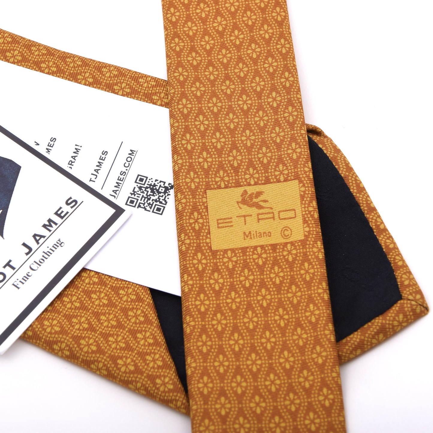 Etro Milano Seidenkrawatte Made in Italy - Ocker/Orange