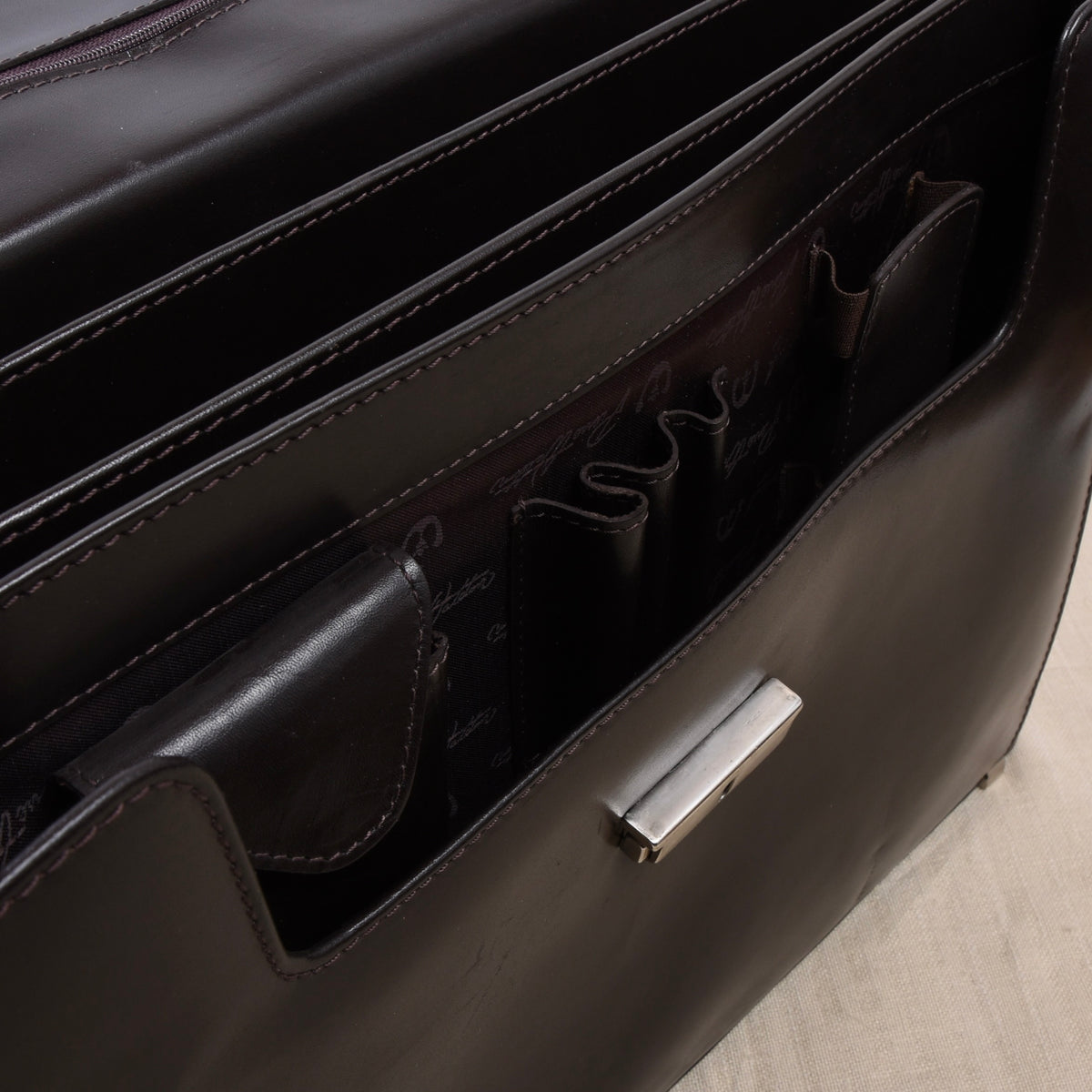 Pierre Waldon Leather Briefcase/Attaché - Brown