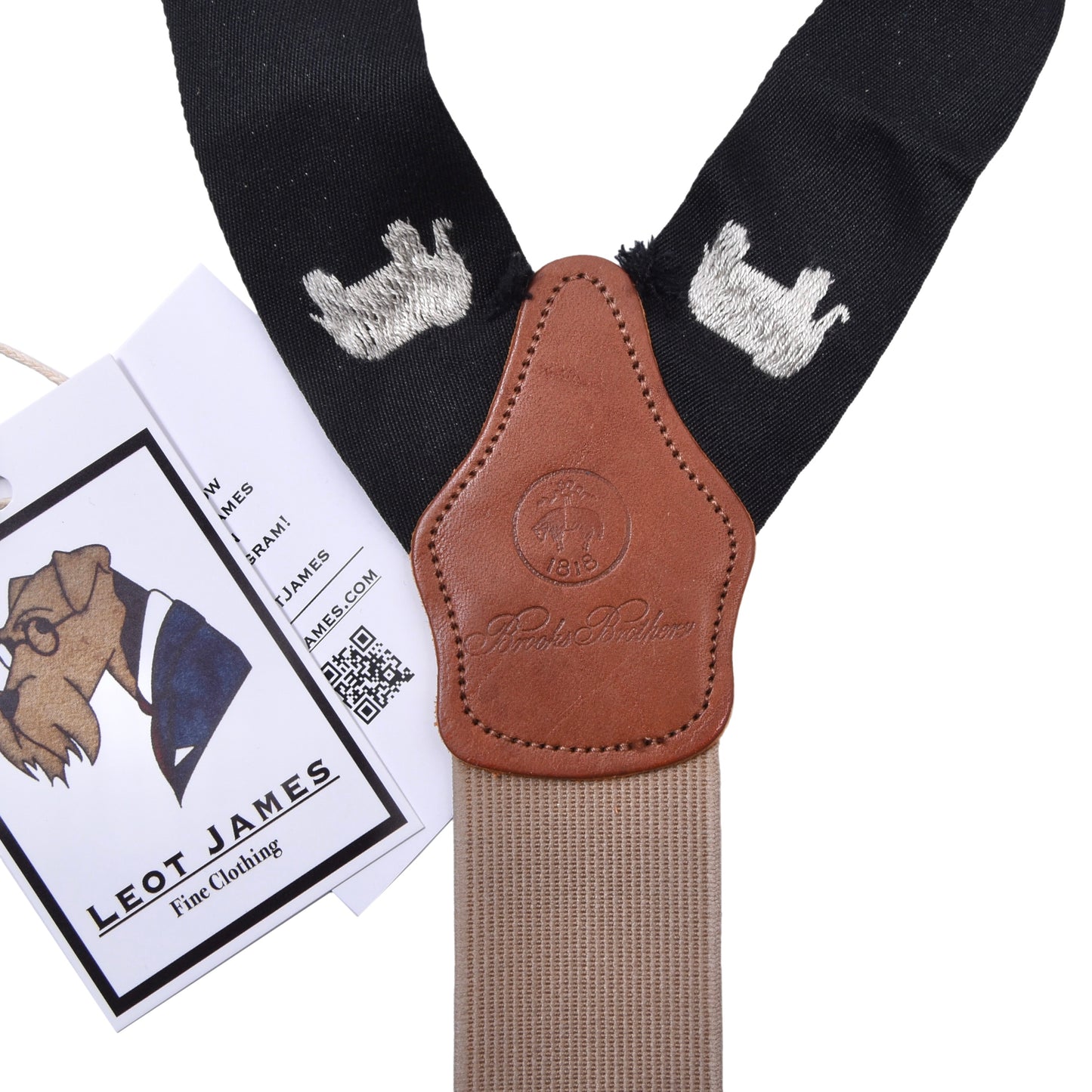 Brooks Brothers Seidenhosenträger, Größe XL – Elefantenmotiv