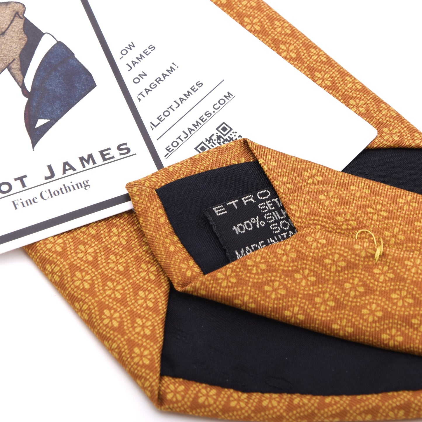 Etro Milano Seidenkrawatte Made in Italy - Ocker/Orange