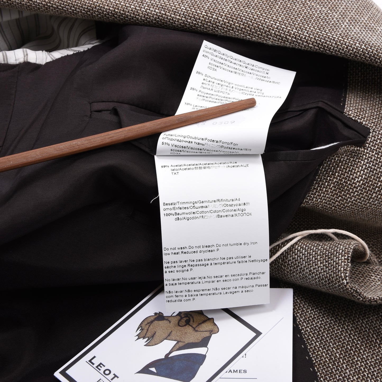 Hugo Boss Jacke aus Wolle-Leinen-Mischung Größe 48 Brust ca. 53cm - Hellbraun