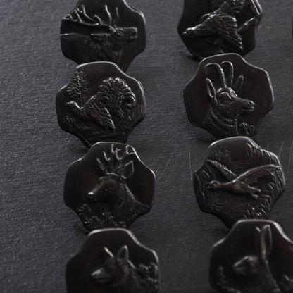 12x Vintage 800 Silber Trachtenknöpfe ca. 29.63g Graz – Jagdmotiv