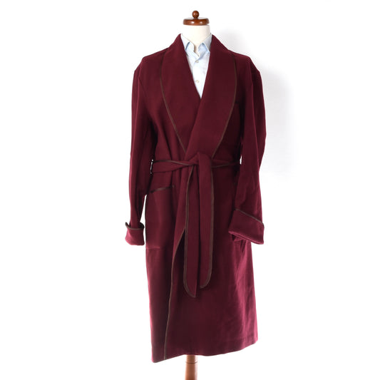 Vintage 100% Wool Dressing Gown/Robe Size 56 - Burgundy