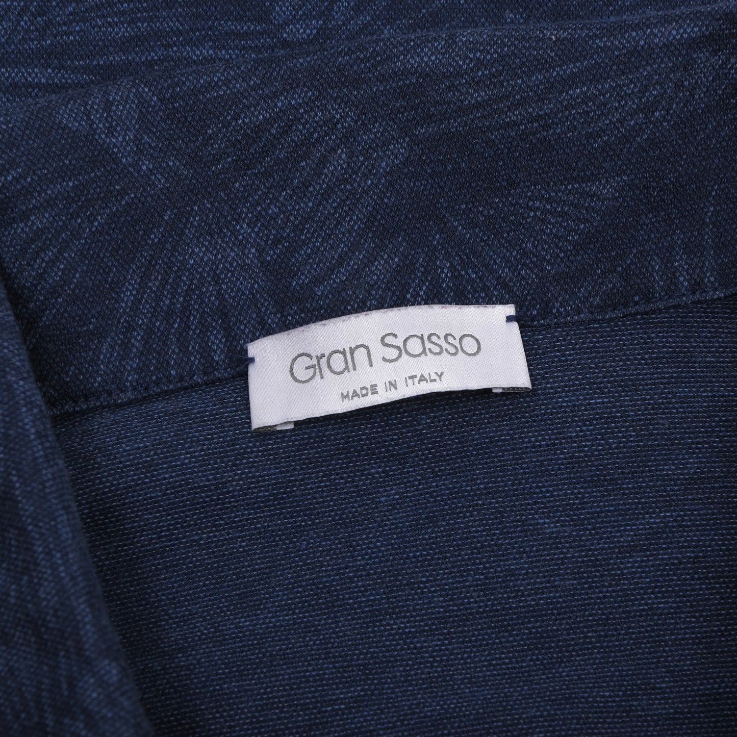 Gran Sasso Polo-Shirt Größe 52 ca. 55,5cm - Blaues Palmenmuster