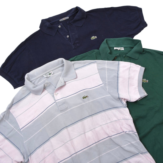 Vintage Lacoste 3x Poloshirts Made in France Größe 6 ca. 54-58cm - Navy/Grün/Streifen