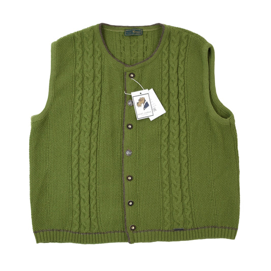 Kirrer Austria Wool Sweater Vest/Trachtenweste Chest ca. 66cm - Moss Green