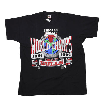 Vintage 1992 Chicago Bulls Championship T-Shirt Made in USA Größe XL ca. 59cm - Schwarz