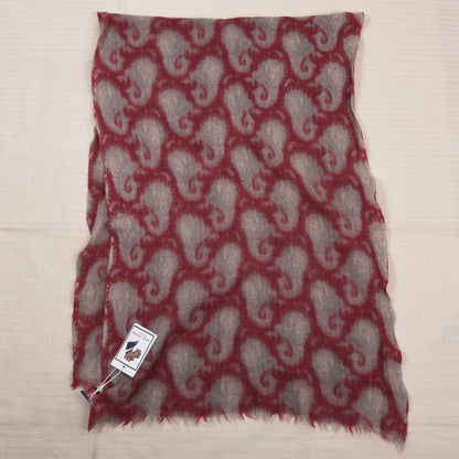 Hemley 100% Cashmere Scarf ca. 164cm - Red/Grey