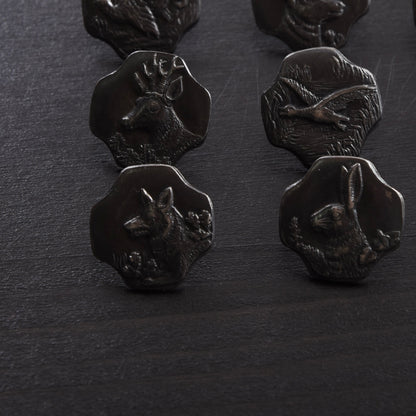 12x Vintage 800 Silber Trachtenknöpfe ca. 29.63g Graz – Jagdmotiv