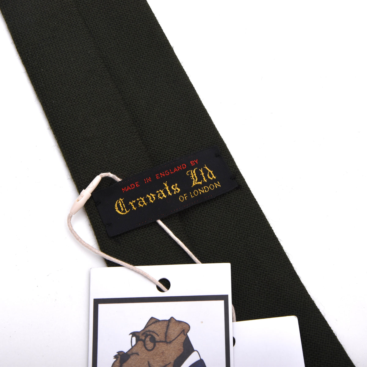 NOS Cravats of London 100% Wool Tie Made in England - Loden Green