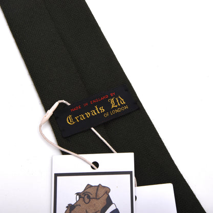 NOS Cravats of London 100% Wool Tie Made in England - Loden Green