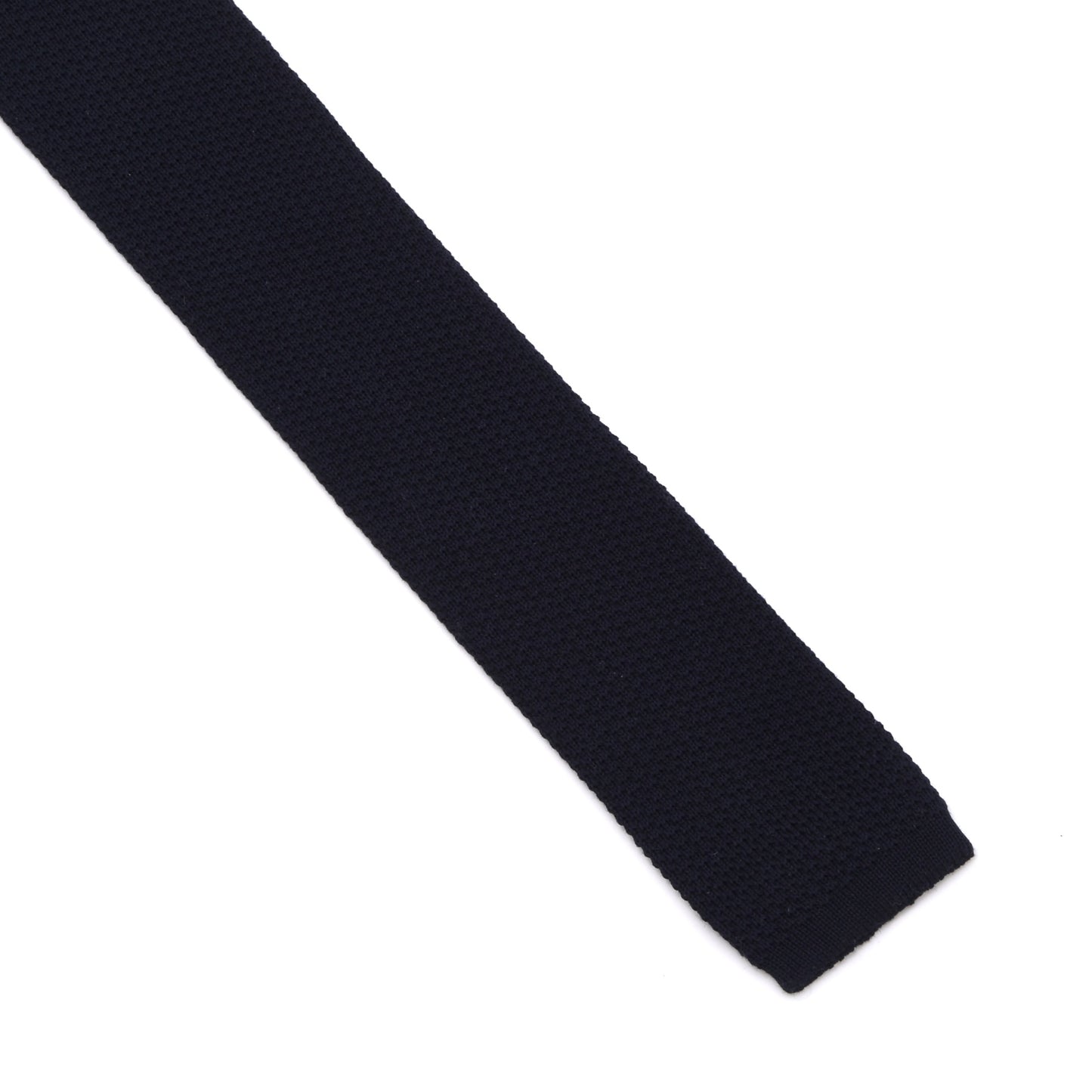 Ascot Cotton Knit Tie - Navy Blue