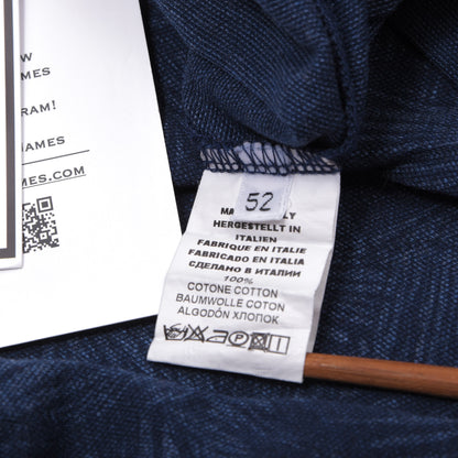 Gran Sasso Polo-Shirt Größe 52 ca. 55,5cm - Blaues Palmenmuster