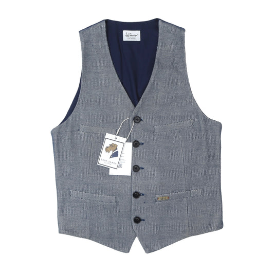 Luis Trenker 100% Cotton Waistcoat/Vest Size 46 - Blue