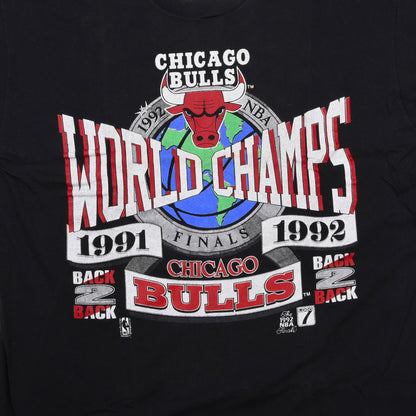 Vintage 1992 Chicago Bulls Championship T-Shirt Made in USA Größe XL ca. 59cm - Schwarz