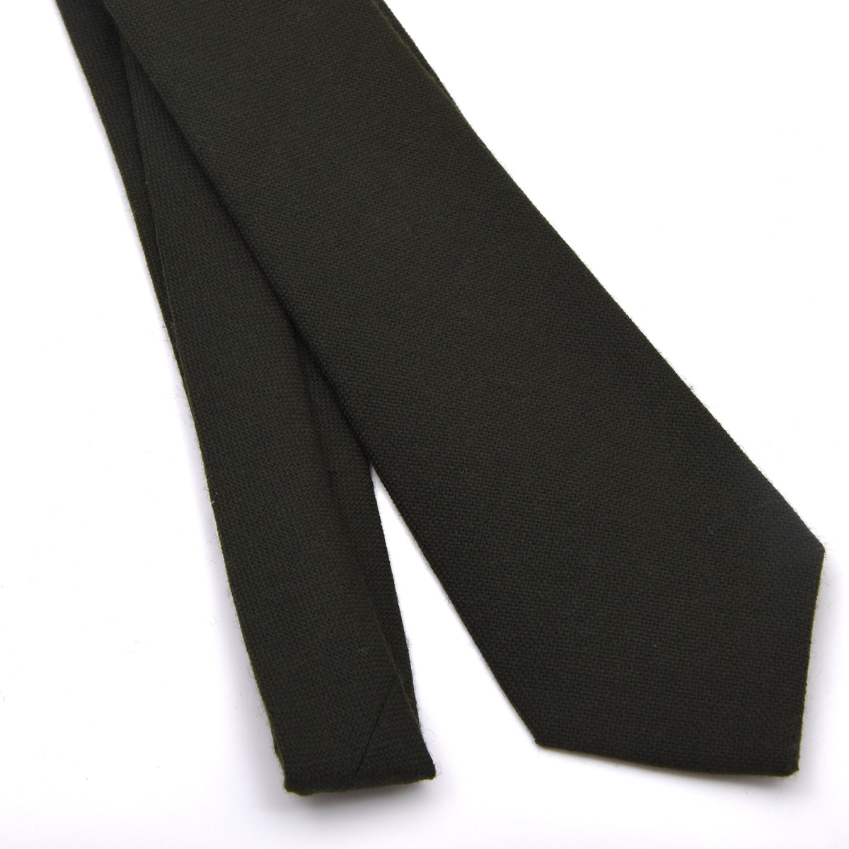 NOS Cravats of London 100% Wool Tie Made in England - Loden Green