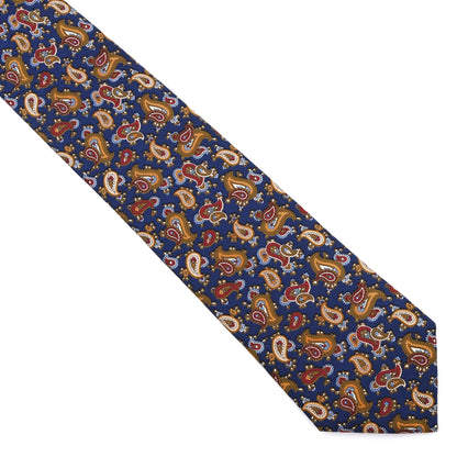 Ascot Seidenkrawatte ca. 155.5cm/10cm Made in Germany - Blau Paisley