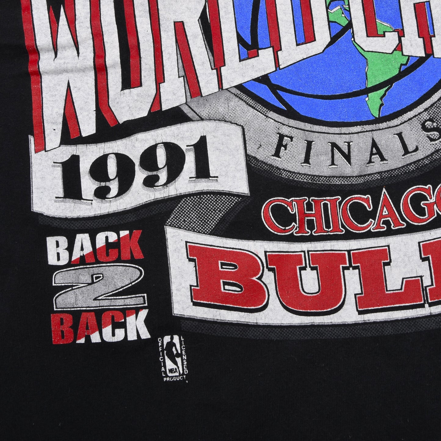 Vintage 1992 Chicago Bulls Championship T-Shirt Made in USA Größe XL ca. 59cm - Schwarz